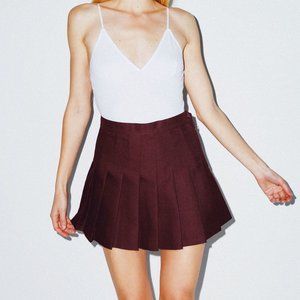 NWOT American Apparel Tennis Skirt Truffle Red L